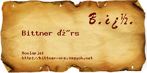 Bittner Örs névjegykártya